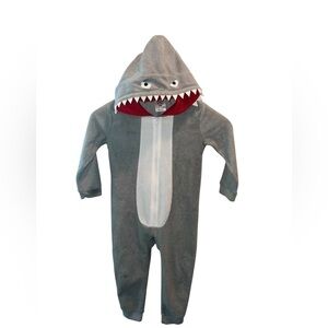 Lily & Dan Shark Hooded Fleece One-Piece Pajamas Costume XS